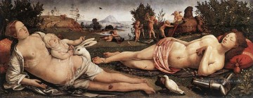  Nu Peintre - Vénus Mars et Cupidon 1490 Renaissance Piero di Cosimo